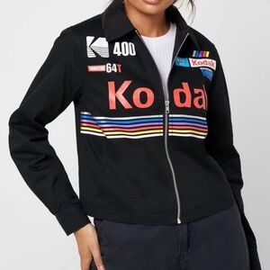 Kodak Cropped Zip Front Jacket